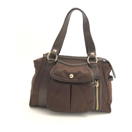 Celine Vintage, Pre-owned Part-Leather Nylon Bag Bruin, Dames, Maat:ONE Size