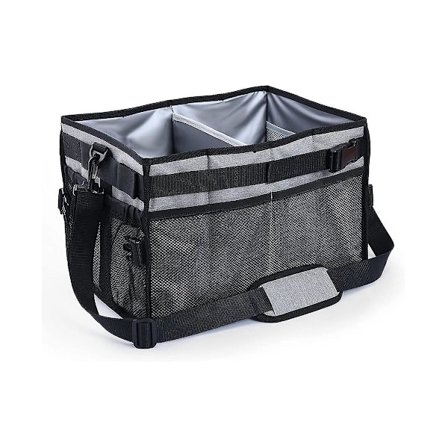 Grill- og Picnic-taske med Papirhåndklædeholder, BBQ-arrangør til Køkkenredskaber, Tallerken, Krydderi, Sammenklappelig