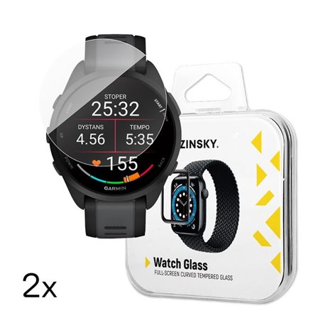 Wozinsky Fuldt limet hærdet glas til Garmin Forerunner 165 (2 stk.)