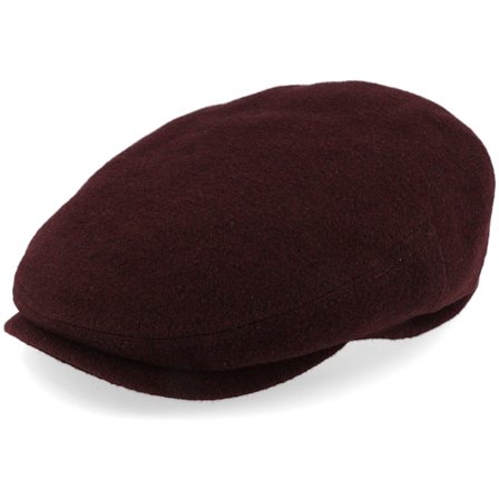 Stetson - Zwart flatcap Cap - Kent Wool/Cashmere Ef Burgundy Flat Cap @ Hatstore