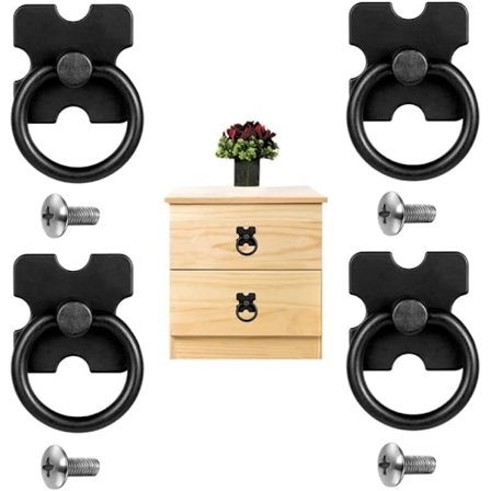4 stk skuffhåndtak og ringtrekk, vintage metall skuffhåndtak trekkhåndtak dekorative møbler gjør