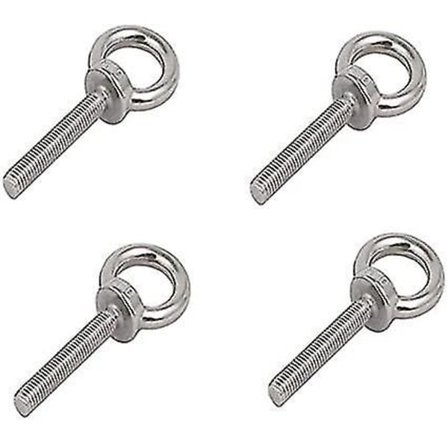 4 stk. M10 Øjebolte 304 Rustfrit Stål Ringbolte Skrue Korrosion