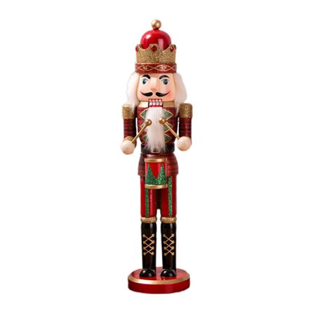 15 Tum Glitter Trä Nötknäppare Soldat Kung Figurer Juldekoration för Inomhus Bordsdekoration Skrivbord Julhem