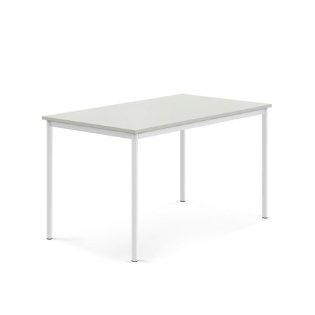 Tisch BORÅS, 1400x800x760 mm, Laminat grau, weiß