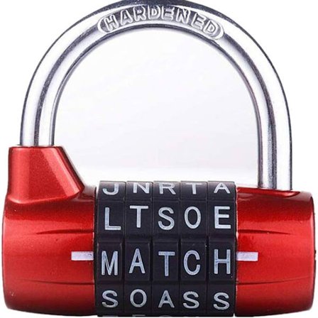 Gym Skab Lås, Robust Adgangskode Sikkerhed Hængeslås, 5 Bogstaver