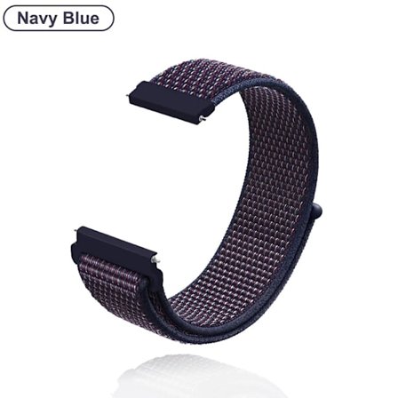 Nye 18 mm 20 mm 22 mm remme til Garmin Venu 2S Armbånd Vivoactive 3 4S 4 Forerunner 245 645 Galaxy Watch 4 Classic 42 46 mm NavyBlue Nylon