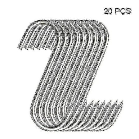 20 st Rostfria Krokar Med Skarp Spets För Slakteri Kök Varm- och Kallrökning Praktisk Krok [mo]