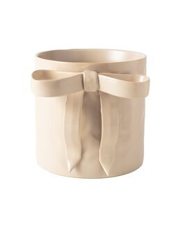 Kruka Ruby med rosett Beige - Jul - Mogihome