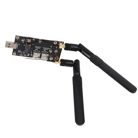 NGFF M.2 USB3.0 -sovitin kaksilla SIM-kortpaikoilla, LTE-modeemilla, antenneilla ja ruuveilla LTE/4G/5G-moduulille