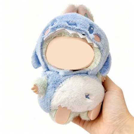 Eläinaiheinen asu 17 cm / 6,7 tuuman nukeille - Hai-, dinosaurus- ja mehiläispukuhattu (sininen hai)