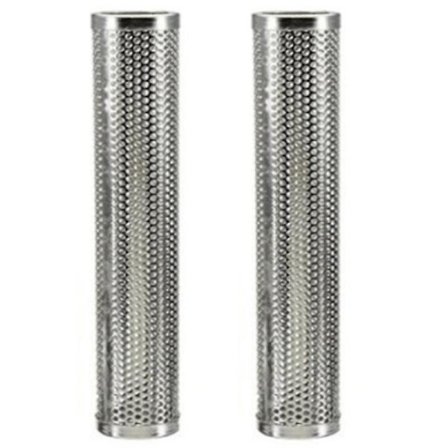 2x BBQ Rostfria Stålkopplingar Nät Perforerat Nät Rökare Rör Grill Generator Rök