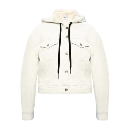 Iceberg, Hooded denim jacket Biały, Kobieta, Rozmiar: S