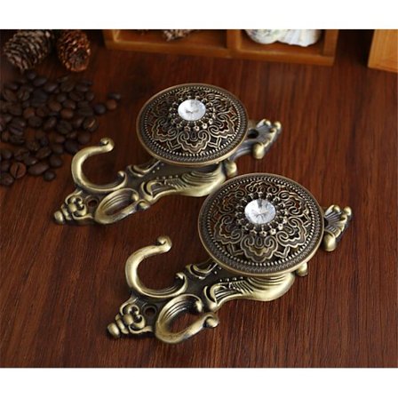 2 stk. Bronze Krystal Gardin Hold Back Tieback Væg Krog dekor Pothook Holder Med Skruer