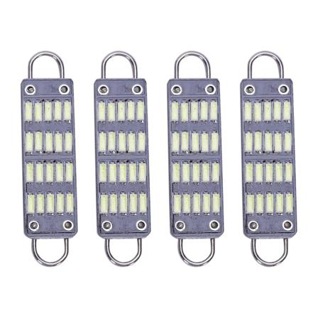 Glödlampa 44mm Vit Festoon Led-lampa, 20 Smd Stiv Loop 1.73 Tum Inre Kupol Led-lampor 561 562 567 5
