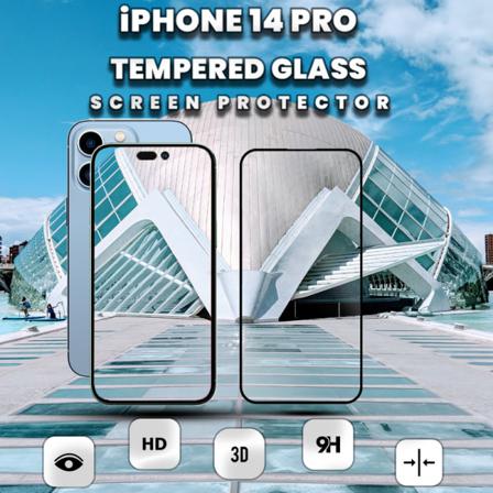 iPhone 14 Pro - 9H Härdat Glass - Super kvalitet 3D Skärmskydd