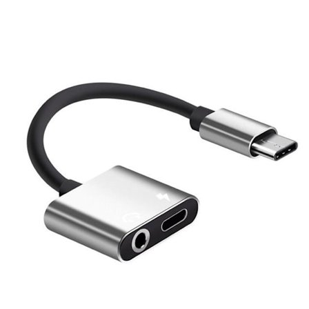 Adapter USB-C - 3,5 mm - USB-C Ladda & lyssna - Silver