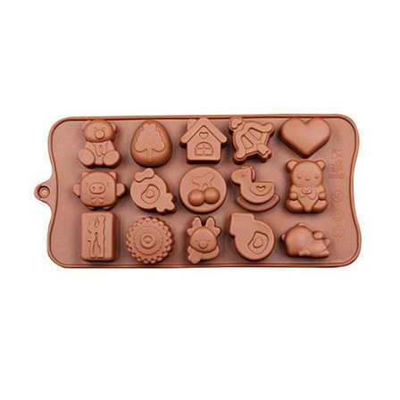 Silikonform för bakning / choklad - Roliga figurer