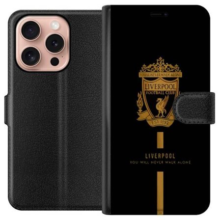 Kompatibelt Plånboksfodral till Apple Apple iPhone 16 Pro Liverpool klubbemblem röd vit svart design