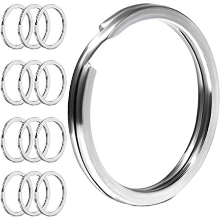 20 stk 304 rustfritt stål nøkkelringer, 2,0*2,8*30mm nøkkelringer, Fla