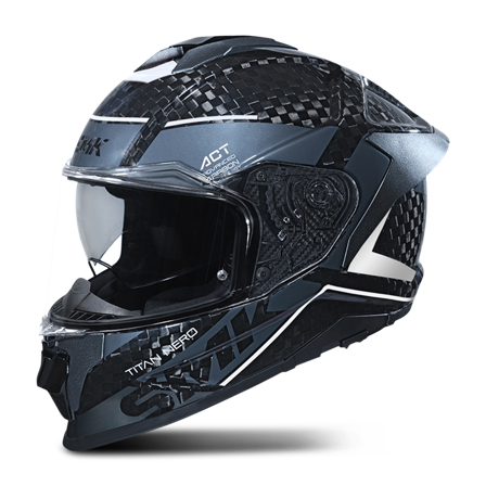 Kask Integralny SMK Titan Carbon Solid Szary/Złamany Biały XL