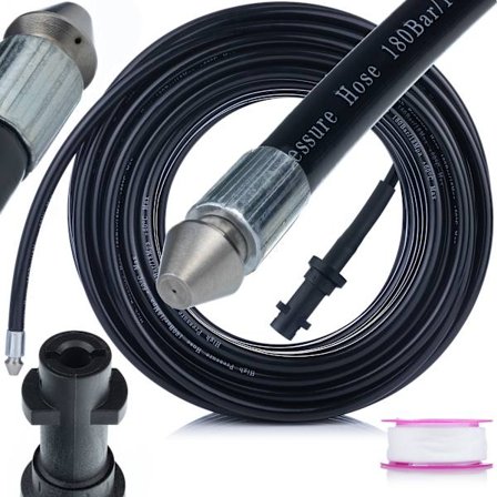Viemärin Puhdistusletku 15m 1+3 Suutin – 160 Bar | Bayonet | Yhteensopiva Karcher K2, K4 kanssa