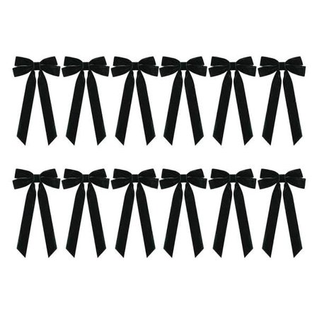 12 stk. fløjls sløjfer genanvendelig juledekoration fløjlsbånd sløjfer vintage ensfarvet fløjls sløjfer til juletræ krans gør-det-selv håndværk