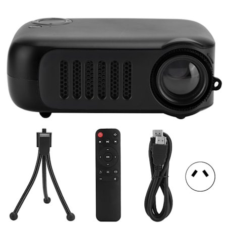Mini Portabel Projektor 2 Tum LCD-Skärm 320x240 Upplösning 100-240V Hushållsprojektor Svart AU