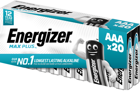 Energizer Max Plus Batteri alkalisk, AAA, 1,5 V, 20-pakning, Elfordeling & strømforsyning