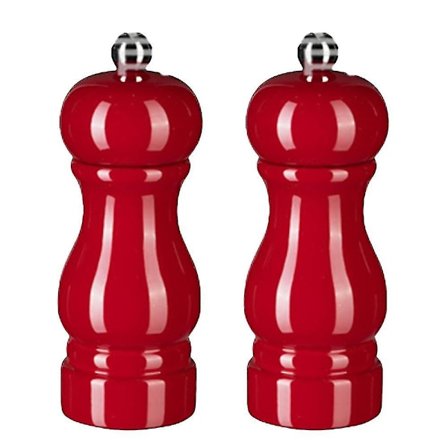 Salt- og peberkværnsæt, manuel peberkværn med justerbar grovhed, genopfyldelige krydderikværneBY red
