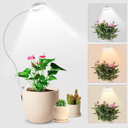 Clip-on Fuld Spektrum Vækstlampe LED, Vækstlampe / vækstbelysning – Timer (3/9/12 timer), 350° Justerbar, vækstlamper til Planter, Dyrkningshylder