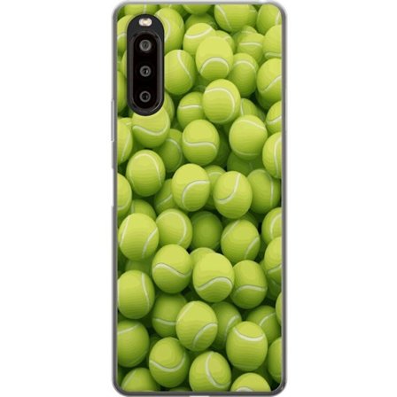 Yhteensopiva Puhelinkuori Sony Sony Xperia 10 II Vihreiden tennispallojen kuvio korkealla tarkkuudella, urheilullinen motiivi toistettavalla tekstuuri