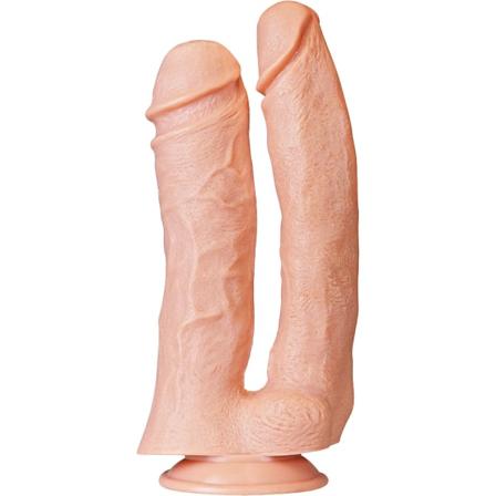 LoveToy: Realistinen Mega Double Dildo, 33 cm Ljus hudfärg
