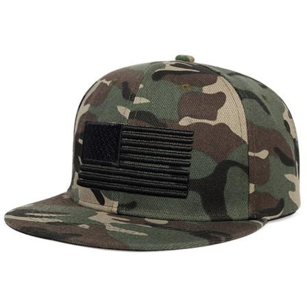 Flag Stars and Stripes broderad hiphophatt för män och kvinnor platt längs cap hiphop skate hatt tidvatten camouflage