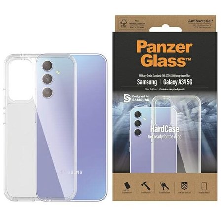 PanzerGlass HardCase antibakterielt Military Grade etui til Samsung Galaxy A34 5G - gennemsigtig