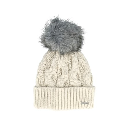 Columbia - Beige Pom Mütze - Boundless Days Cable Knit Beanie Dark Stone Pom @ Hatstore
