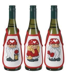 Stickpackung Flaschenschürzen Wichteltroll 3-er Pack - Permin