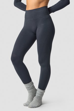ICANIWILL - Divine Wool V-shape Tights Wmn Dusty Navy - Træningstights - Damer - Træningstøj fra ICIW