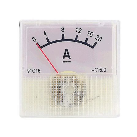 Analog strømmåler for likestrøm 0-20A Amperemeter firkantet form Strømmåler Mekanisk pekertype for likestrømsmåler Amp