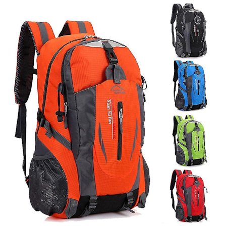 Stor vanntett ryggsekk 40L sekk Camping Fotturer Tur Utendørs Reise Ryggsekk ssz(Orange)