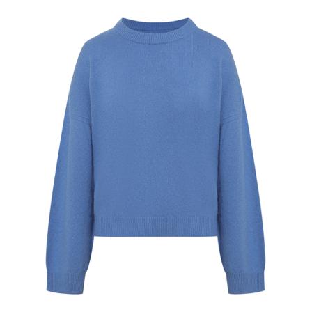 Loulou Studio Round-neck Strik Blå, Dame Striktrøjer