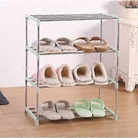 Foldbart skostativ til daglig brug i hjemmet, sovesal, husholdning, flerlags kombination, simpelt skostativ i rustfrit stål, 4 lag (LGL)