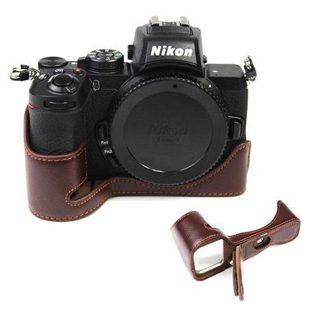 Nikon Z50 etui i ægte læder - Kaffe