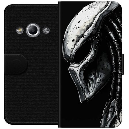 Kompatibel Tegnebogsetui til Samsung Galaxy Xcover 3 Mørk og dramatisk illustration af Predator-masken med metalliske teksturer, skygger og detaljer,