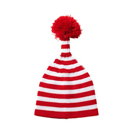 Stilig foreldre og barn hekle lue Festival Jul strikket lue i rødt og hvitt barn Voksen stripe lue Hold deg varm i vinter