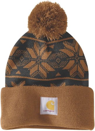 Carhartt Workwear Carhartt W's Knit Pom Jacquard Beanie Carhartt Brown