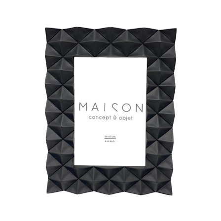 Fotoramme, sort polyresin med glas, 22,2x14,5x42 cm