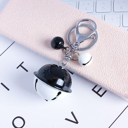 Klocka 40 mm svart och vit + Klocka 14 mm svart och vit Nyckelring