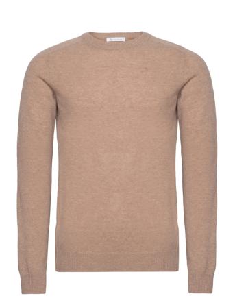 O-Neck Wool Knit - Rws Strikkegenser M. Rund Krage Beige Knowledge Cotton Apparel*Betinget Tilbud