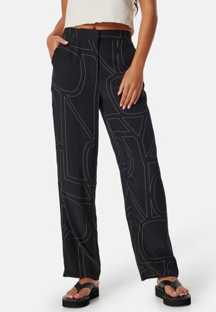 ONLY - Onldea Palazzo Pants - Black AOP:AOP - Kläder - - Bubbleroom