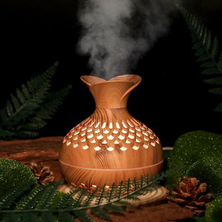 300 ml Ultralyd Luftfugter med Natlys, 2 Tågetilstande, Automatisk Slukning, Støjsvag Drift til Soveværelse, Kontor, Bil, Hjem